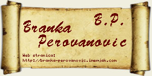 Branka Perovanović vizit kartica